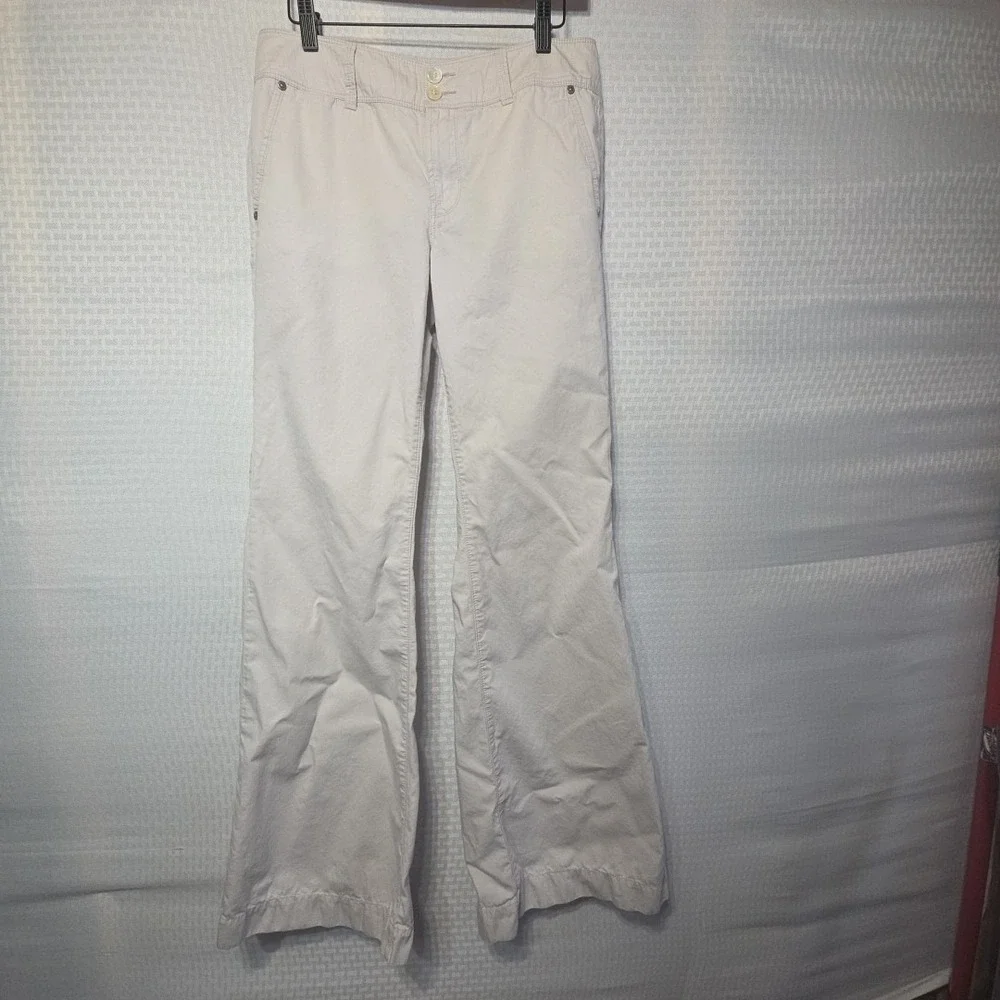 7 For All‎ Mankind Women's Ginger Wide Leg Pants Beige Size 29 100% Cotton